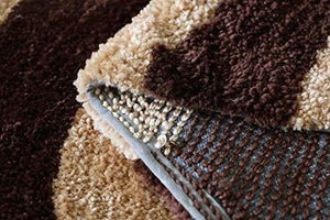 The Home Talk Modern Design Microfibre Polyester Shaggy Bedside Rug, Soft Carpet for Bedroom Living Room (50x150 cm, Beige Brown) - Home Decor Lo