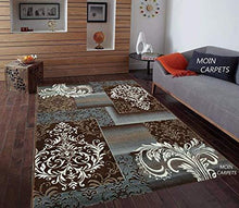 Load image into Gallery viewer, Moin Carpets for Home and Living Room Multi Colour Textured Soft and Thick Carpet 5 x 7 feet Brown and Grey - Home Decor Lo