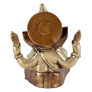 Pythocraft Ganesha Idol/Statue- in Pure Brass | vinayaka Idols Home Decor & Temple | ganpati Figurine is Best Gift for House Warming, Anniversary, Birthday or Anything Start - Home Decor Lo