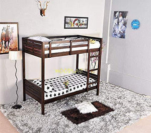 Woodlab Furniture Sheesham Wood Single Size Bunk Bed for Kids Room Bedroom (Walnut Finish) - Home Decor Lo