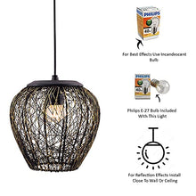 Load image into Gallery viewer, Homesake Wire Mesh, Chandelier Hanging Light Decorative Light Lamp for Living Room, Home, Bedroom, Jhumar Lighting for Home Decor Items (Black) - Pack of 1