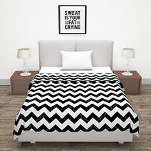 Load image into Gallery viewer, Divine Casa 110 GSM Microfiber Summer Single Size Reversible Printed Comforter for AC Room &amp; Mild Winter (Zig Zag, White and Black) - Home Decor Lo