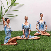 Load image into Gallery viewer, zart Yoga Posture Lady Statue Poly resin Figurine for Home Table Top Living Room Hall Bedroom Shelf Decoration - Yoga Statue in Decor (Blue) - Home Decor Lo