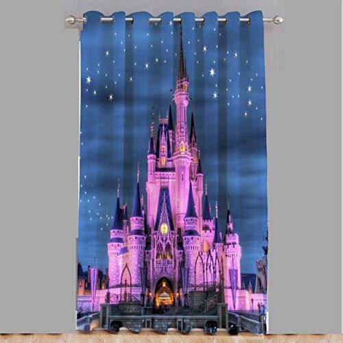 Amazin Homes 3D Digital Printed Knitting Hongkong Disney Land Print Polyester Curtains for Home & Kid's Room(Multicolour, 4 x 7 ft) - Home Decor Lo