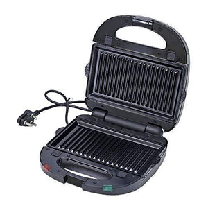Rossmann Sandwich Toaster with Waffle/Grill/Sandwich 3 Changeable Plates with Open Grill Function (Black) - Home Decor Lo