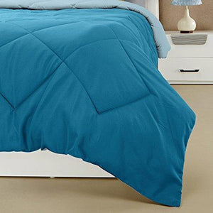 Amazon Brand - Solimo Microfibre Reversible Comforter, Double (Ocean Blue and Mild Blue, 200 GSM) - Home Decor Lo