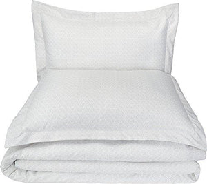 AmazonBasics Microfiber 3-Piece Quilt/Duvet/Comforter Cover Set - Queen, Grey Crosshatch - with 2 pillow covers - Home Decor Lo