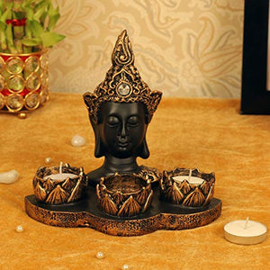 TIED RIBBONS Buddha Tealight Candle Holder Diwali Home Décoration - Tealight Candle Holder Diwali Decorations and Gift Item - Home Decor Lo