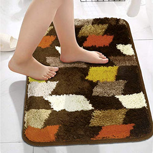 HOKIPO® Microfiber Bath Rugs Mats for Bathroom, 40x60cm, Brown (AR-3493-BR) - Home Decor Lo