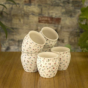 Craftghar Ceramic kulhad Set of 6 Cups Handmade kullad Tea Set | kulhad chai Cups | Hand Painted kulhad Coffee Mug, Multi Color - Home Decor Lo