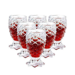 S.K.Sales Crystal Clear Pineapple Shaped Juice Glasses Set of 6, 220 ml Each - Home Decor Lo