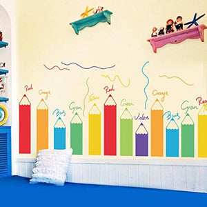 Decals Design 'Colourful Colour Pencil Design' Wall Sticker (PVC Vinyl, 60 cm x 90 cm),Multicolour - Home Decor Lo