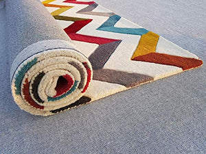 Sifa Carpet Floral Carpet (Multicolour, Wool, 5x8 Feet ) - Home Decor Lo