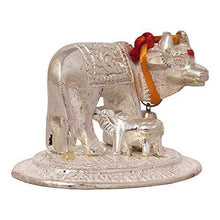 Load image into Gallery viewer, Metal Kamdhenu Cow and Calf Pooja Mandir Idol - Home Decor Lo