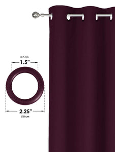 Story@Home Room Darkening Blackout Plain Solid Faux Silk Door Curtain - 7ft, Purple - Home Decor Lo
