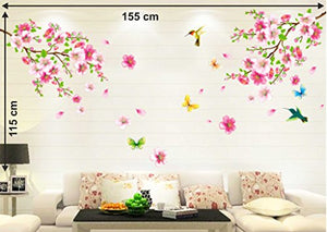Decals Design 'Flowers Branch' Wall Sticker (PVC Vinyl, 60 cm x 90 cm),Multicolor - Home Decor Lo