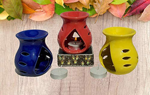 Pure Source India Ceramic Oil Diffuser (Multicolour) -Set of 3 - Home Decor Lo