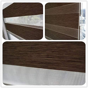 Zebra Blinds Polyester Coffee Corded Windows Door Home Decor Combi Curtain - Home Decor Lo