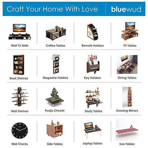 BLUEWUD Phelix Engineered Wood Wall Decor Book Shelf/Wall Display Rack (3 Shelves) - Home Decor Lo