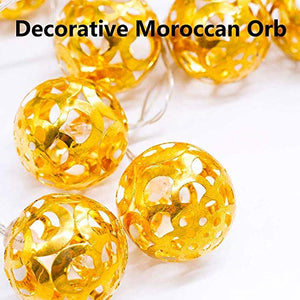 Citra Metal Ball Morrocan Orb White Wire String Light Fairy Lights for Diwali and Festival Decorations - Warm White - Home Decor Lo