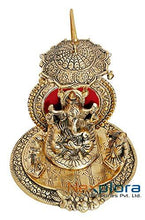 Load image into Gallery viewer, Nexplora Industries Riddhi Siddhi Chhatra Ganesh Showpiece Metal Statue Idol - Home Decor Lo