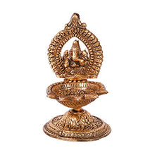 Load image into Gallery viewer, Collectible India Metal Ganesha Design Decorative Diya (Golden, 4.5 X 2 X 2 Inch) - Home Decor Lo