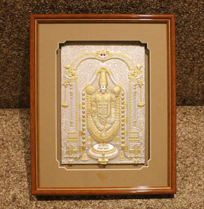 Soni Jewellers 999 Pure Silver Tirupati with 24 Carat Gold Plating Photo Frames for Table Top and Wall Mount - Home Decor Lo