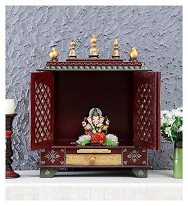 Jaipur Lane Wooden Pooja Mandap/Home Temple (60 cm x 30 cm x 75 cm, Temple 046) - Home Decor Lo