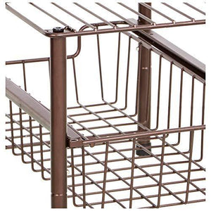 AmazonBasics Stackable Sliding Basket Drawer Storage Organizer - Bronze - Home Decor Lo