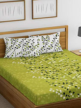Load image into Gallery viewer, Ahmedabad Cotton Superior 160 TC Cotton Double Bedsheet with 2 Pillow Covers - Floral, Green - Home Decor Lo