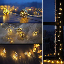 Load image into Gallery viewer, PESCA Moraccan Ball 16 LED String Lights Plug-in Metal Ball, Connectable with Tail Plug, for All Occasions-Christmas, Diwali - Home Decor Lo