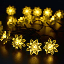 Load image into Gallery viewer, SmartDrip Lotus Flower 2.2 Meters 20 Led Flowers String Fairy Light/Battery Operated/Two Lighting Modes (WarmWhite) - Home Decor Lo