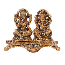 Load image into Gallery viewer, Collectible India Laxmi Ganesh Idol Showpiece Oil Lamp Diya Deepak - Metal Lakshmi Ganesh Statue - Diwali Home Decoration Items - Lakshmi Ganesh for Diwali puja - Home Decor Lo
