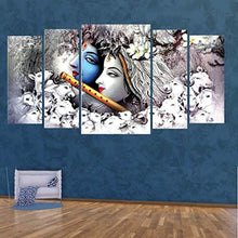 Load image into Gallery viewer, Kyara arts Big Size Multiple Frames, Beautiful Grey Radha Krishna Wall Painting for Living Room, Bedroom, Office, Hotels, Drawing Room Wooden Framed Digital Painting (60inchx30inch) - Home Decor Lo