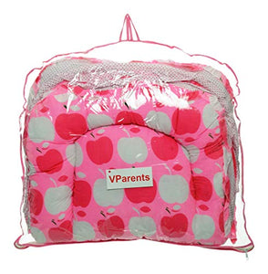VParents Jumbo Extra Large Baby Bedding Set with Mosquito net and Pillow (0-20 Months) (Pink) - Home Decor Lo