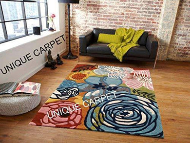 Unique Carpet Handmade Wool & Blend Carpet for Living Room Home Bedroom Hall Kitchen Office Anywhere Color Multi Hand Tufted Carpets (Multi B, 4 x 6) - Home Decor Lo