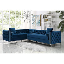 Load image into Gallery viewer, Solid sal Wood Velvet 5 Seater Corner Sectional Button Tufted Chesterfield L Shape Sofa Set - Home Decor Lo