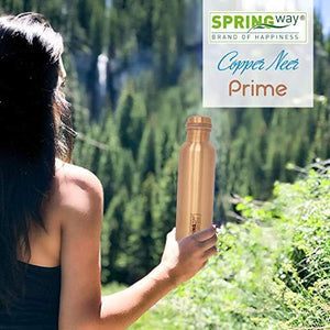 SPRINGWAY - Brand of Happiness® - Copper Neer Prime Pure Copper Water Bottle with Advanced Leak Proof Protection and Joint Less, Ayurveda and Yoga Health Benefits. (900ml, 1Unit) - Home Decor Lo