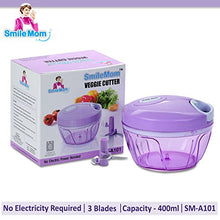 Load image into Gallery viewer, Smile Mom Easy Vegetable Chopper Cutter Set (400 ml) for Kitchen with 3 Stainless Steel Blade (Violet) - Home Decor Lo