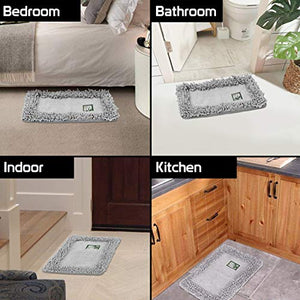 HOKIPO® Soft Microfiber Bath Mats for Home, 40x60cm, Grey (AR-2852-GRY) - Home Decor Lo