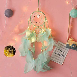 Party Propz Dream Catchers Handmade Feather Crafts Dreamcatchers with Lights for Home,Rooms, Bedroom Wall Hanging Decoration,Wedding Craft Hangings Decor,Decorative Items Girls,Baby,Kids,Women Gifts - Home Decor Lo