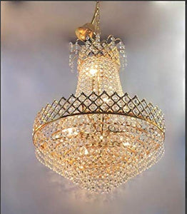BrightLyts Lyse Decor Crystal Chandelier/Jhoomar Ceiling Hanging Pendant (Large Size/480 mm/48 cm, Gold) - Home Decor Lo