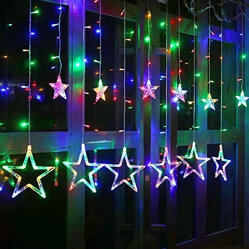 CNS™ Star Light Curtain for Decoration (Multi Color) for Christmas, Diwali, New Year, Get-Together, and All Parties (Curtain of 1) - Home Decor Lo