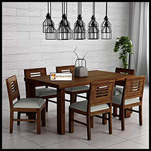 Load image into Gallery viewer, KendalWood Furniture  Sheesham Wood Dining Table(57 * 35) with 6 Chairs | 6 Seater Dining Set | Wooden Dining Table with Chair - Dining Room Furniture (Provincial Teak Finish with Cushion) - Home Decor Lo