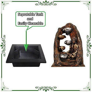 ART N HUB Lord Buddha Indoor Water Fountain Home Decorative Table Top Showpiece Vastu God Idols Decor Item (43 cm) - Home Decor Lo