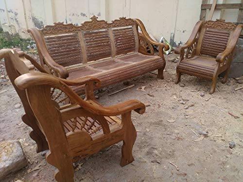 Pure Burma Teak Wooden Sofa Sets (3+1+1) - Home Decor Lo