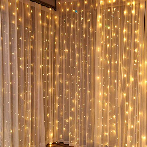 CITRA 240 LED 9.8Feet Curtain Lights Icicle Lights Fairy String Lights with 8 Modes for Wedding Party Family Patio Lawn Decoration - Warm White - Home Decor Lo