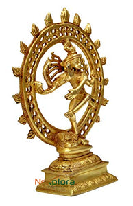 Nexplora Industries Pvt. Ltd. Brass Large Natraj Statue Nataraja - King of Dancers God Shiva for Temple Mandir Showpiece for Pooja - Home Decor Lo