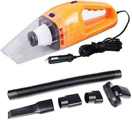 Yozo Car Vacuum Cleaner with Device Portable and High Power Plastic 12V Stronger Suction for All Types Wet and Dry with Carry Bag High Power Wet & Dry Portable Car Vacuum Cleaner Orange - Home Decor Lo
