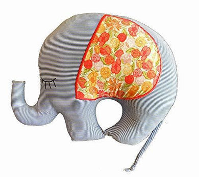For The Fur Kids Elephant-Shaped Cushion - Cute Gift for Home Decor, Baby Pillow, Crib Cushion & Kids Room (Blue) - Home Decor Lo